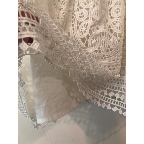 NEW Sold Out NWT Anthropologie White Ruffled Lace Square Neck Tank Ivory Bride‎ - Picture 10 of 16